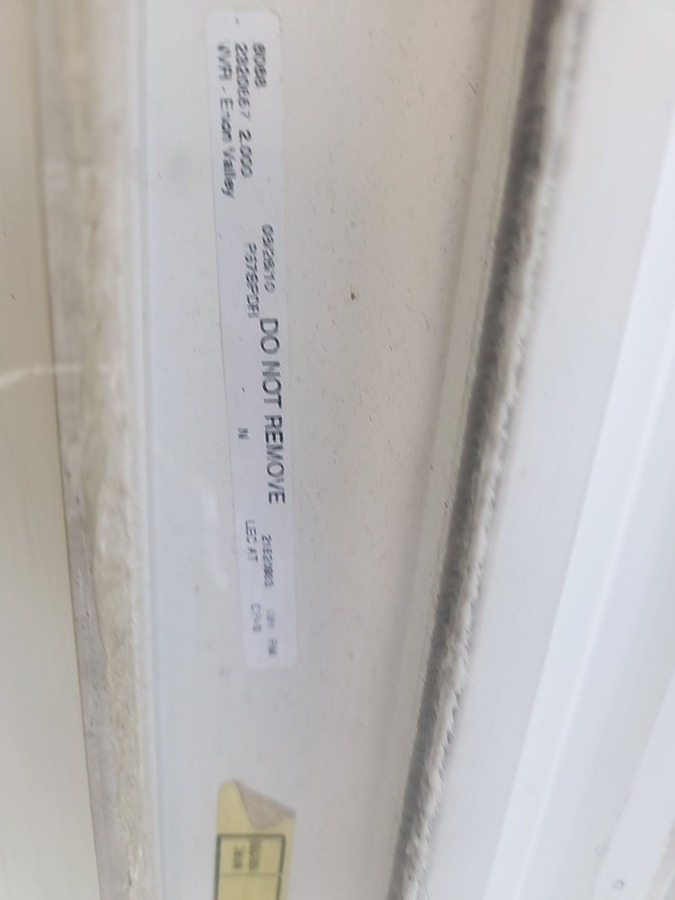 Patio Door Label